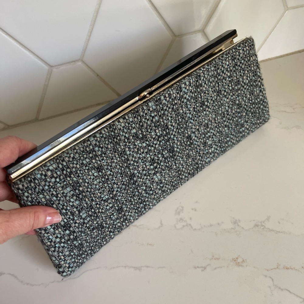 Banana Republic Textured Black and Gray Clutch